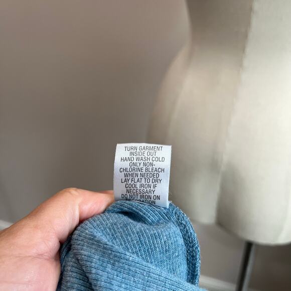 Energie Y2K 90s Blue Lace Trim Embellished Ribbed Fitted Tank Top Sz Large - Picture 6 of 8